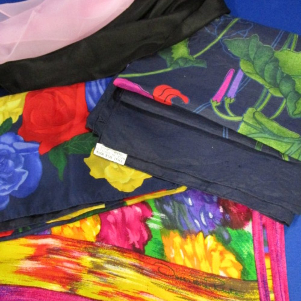 Beautiful Assortment Of 8 Print & Solid Scarves